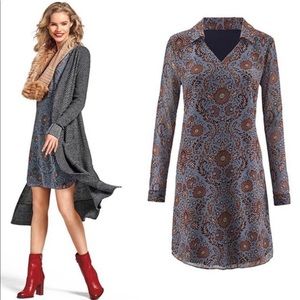 CAbi Floral Provincial Shift Tunic Dress. Sz S